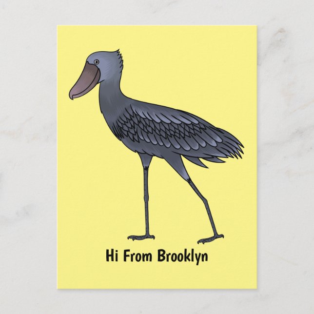 Shoebill-Vogel-Cartoon Postkarte (Vorderseite)