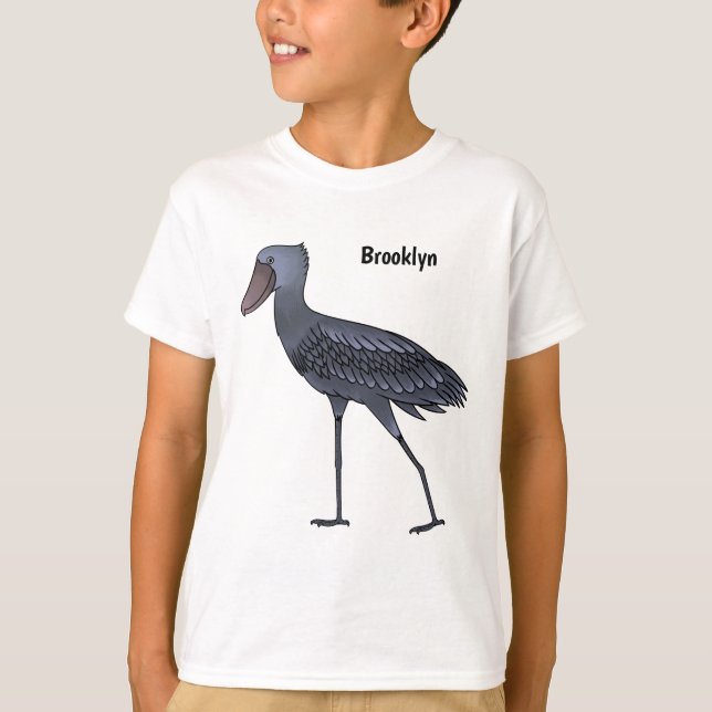 Shoebill-Vogel-Cartoon T-Shirt (Vorderseite)