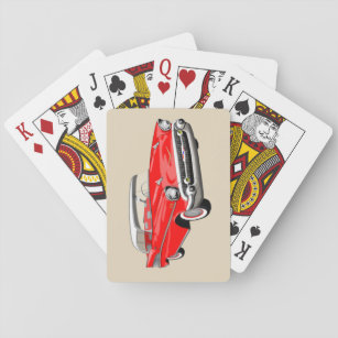 Shoebox Spielkarten 1957 in Rotem und in weißem
