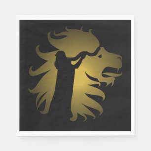 Shofar in the Lion of Judah in Gold Serviette
