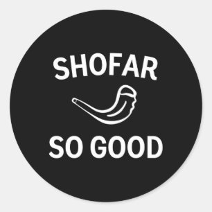 Shofar So Good Rosh Hashana-Widderhorn Jüdisches N Runder Aufkleber
