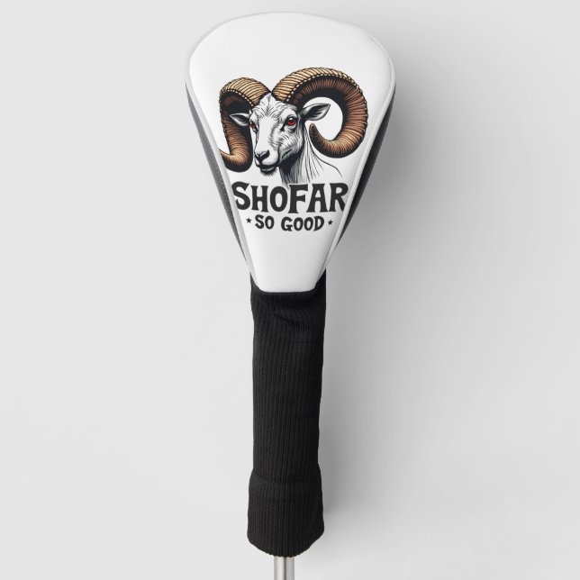 Shofar so gute jüdische Ziege Hanukkah Liebhaber Golf Headcover (Vorderseite)