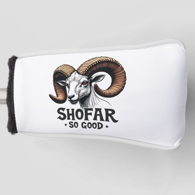 Shofar so gute jüdische Ziege Hanukkah Liebhaber Golf Headcover (Vorderseite)