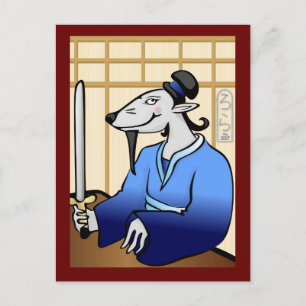Shogun Jahr der Ratte Postcard Feiertagspostkarte