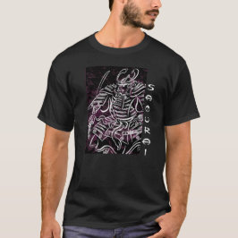 Shogun-Samurai-weiße Linie T-Shirt