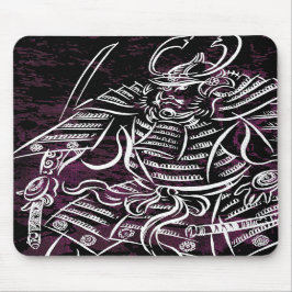 Shogun-Samurais - weiße Kalligraphie-Linie Mousepad