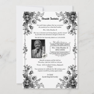 Shok Sandesh Hindu Shraddh Einladung