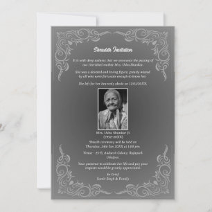 Shok Sandesh Hindu Shraddh Einladung