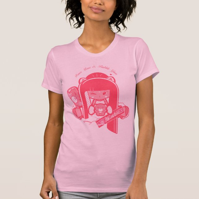 "Shokio" Frieden, Liebe u. Bubblegum T-Shirt (Vorderseite)