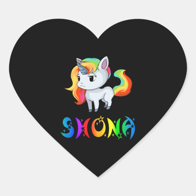 Shona Unicorn Herz-Aufkleber (Vorderseite)