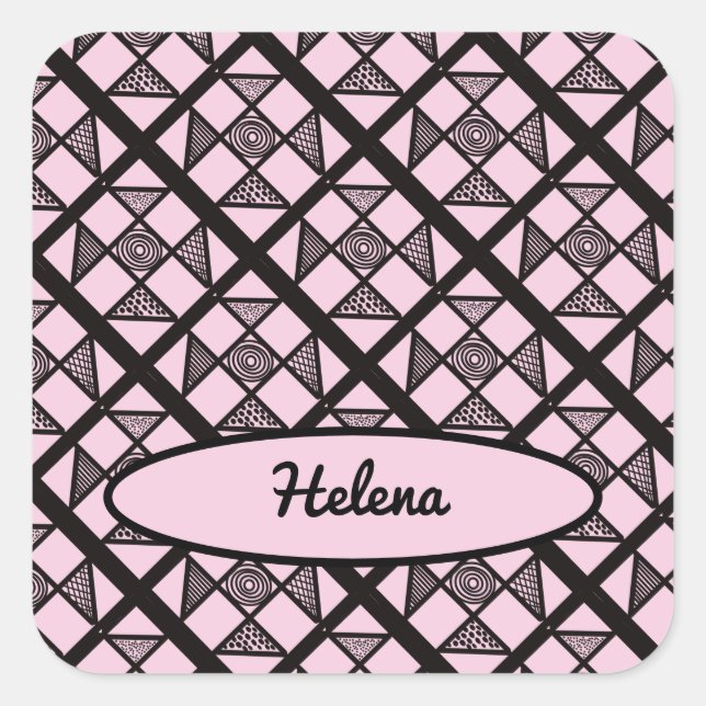 Shoo Fly Patchwork Quilt Quadratischer Aufkleber (Vorderseite)