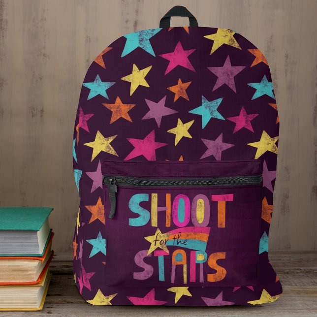 Shoot for Stars Gemustert Backpack Bedruckter Rucksack (Von Creator hochgeladen)