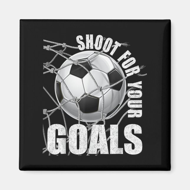 Shoot For Your Goals Kids Soccer Themed Motivation Magnet (Vorne)