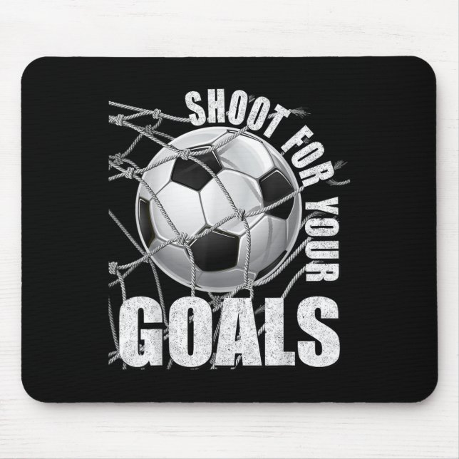 Shoot For Your Goals Kids Soccer Themed Motivation Mousepad (Vorne)
