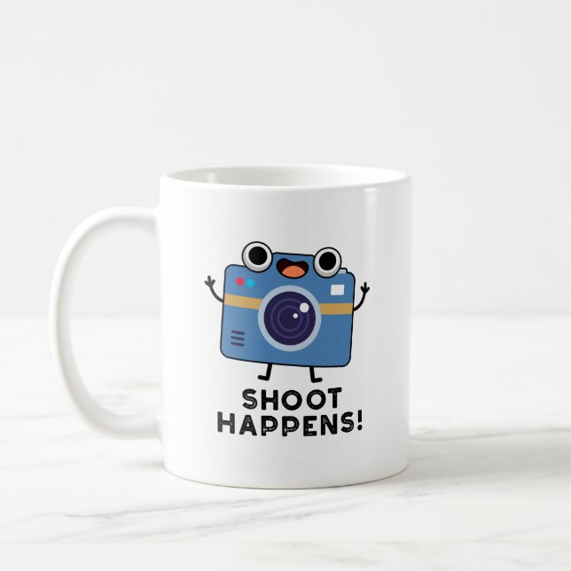 Shoot Happens Funny Camera Puff Kaffeetasse (Links)