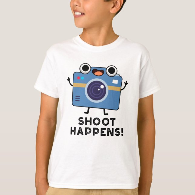 Shoot Happens Funny Camera Puff T-Shirt (Vorderseite)