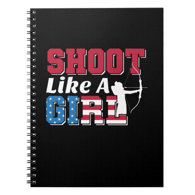 Shoot like a Girl Patriotic Archery Quote Notizblock (Vorderseite)