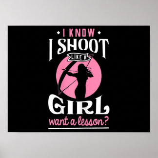 Shoot Like Girl Woll Lesson - Bogenschießen Gesche Poster