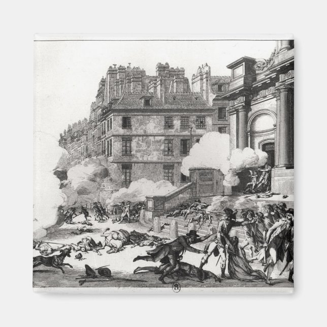 Shoot-out vor der Kirche St. Roch in Paris Magnet (Vorne)