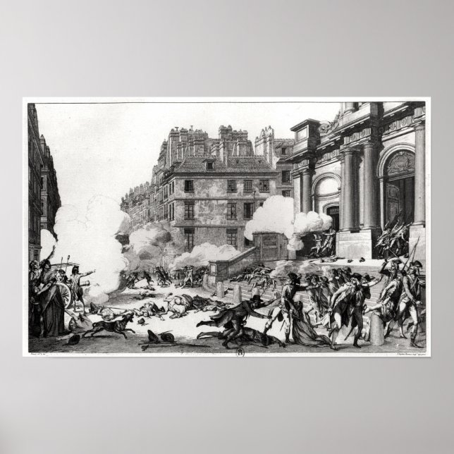 Shoot-out vor der Kirche St. Roch in Paris Poster (Vorne)