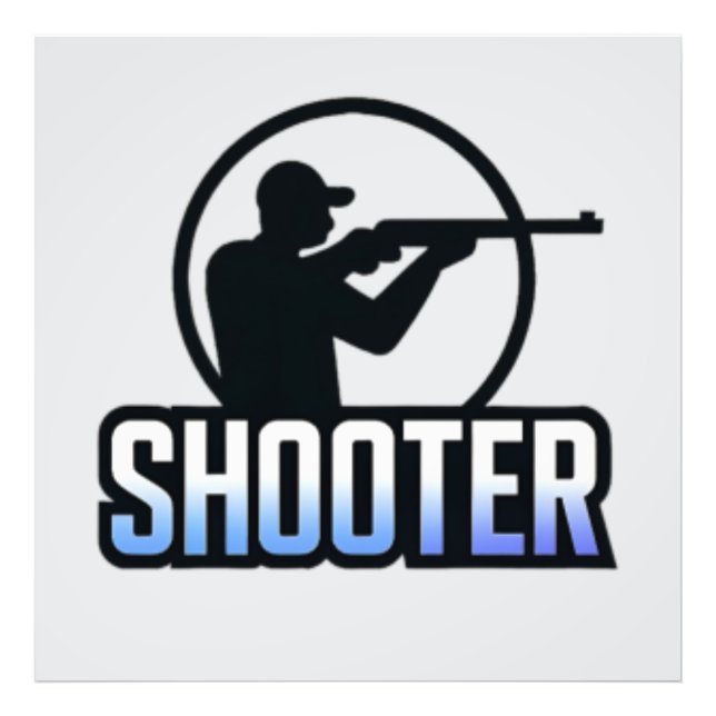Shooter - Marksman Silhouette Premium Design Fotodruck (Vorne)
