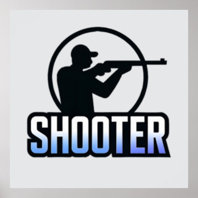 Shooter - Marksman Silhouette Premium Design Poster (Vorne)