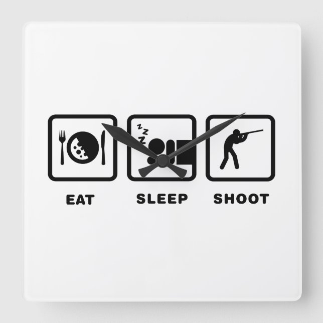 Shooting Quadratische Wanduhr (Vorderseite)