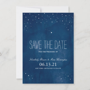 Shooting Star Blue Watercolor   SAVE THE DATE