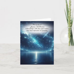 Shooting Star in Night Sky Beileid Vielen Dank Dankeskarte