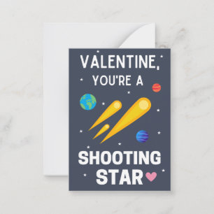 Shooting Star-Klassenzimmer Valentinstag Mitteilungskarte