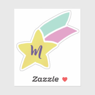 Shooting Star Monogram Aufkleber