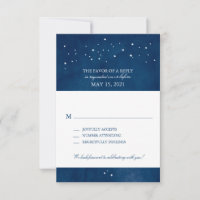 Shooting Star Navy Blau Aquarell Hochzeit | RSVP