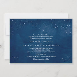 Shooting Star Navy Blue Watercolor Hochzeit Einladung