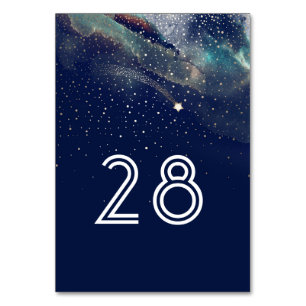 Shooting Star Navy Starry Night Wedding Tischnummer