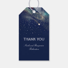 Shooting Star Navy und Gold Night Wedding Geschenkanhänger