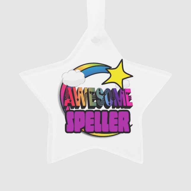 Shooting Star Rainbow Phantastisch Speller Ornament (Vorderseite)