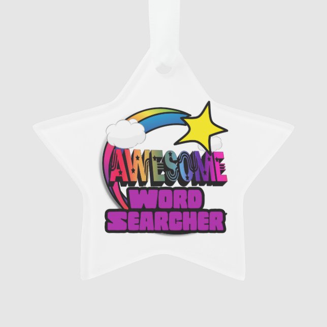 Shooting Star Rainbow Phantastisch Word Searcher Ornament (Vorderseite)