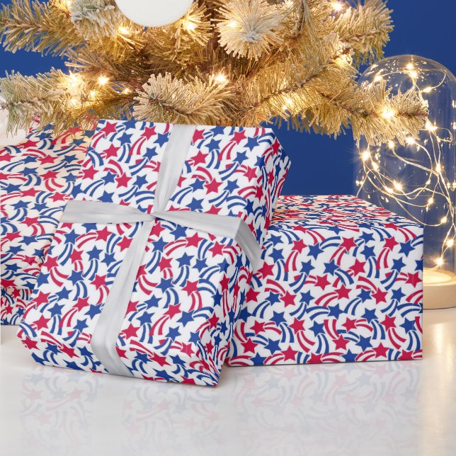 Shooting Star Spangled Gift Wrapping Paper Geschenkpapier (Feiertage)