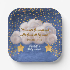 Shooting Star Twin Baby Dusche Pappteller