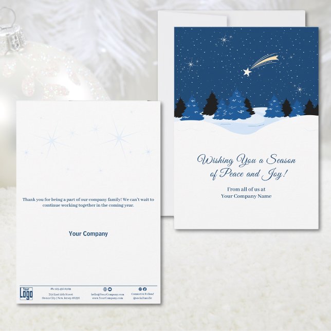 Shooting Star Winterscape Business - Urlaubskarte (Shooting Star Winterscape Business Holiday Card)