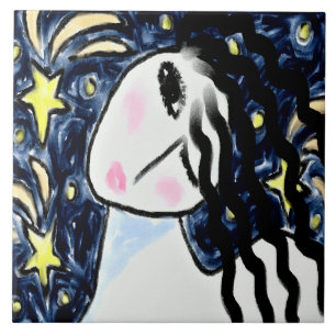 Shooting Stars Abstrakte digitale Malerei Fliese