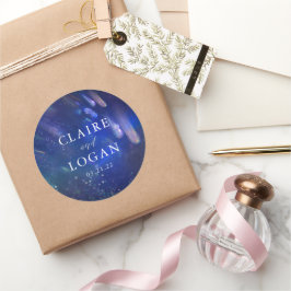 Shooting Stars Celestial Galaxy Hochzeit Runder Aufkleber