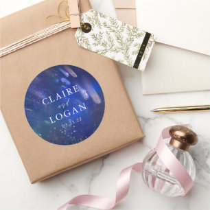 Shooting Stars Celestial Galaxy Hochzeit Runder Aufkleber