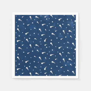 Shooting Stars Navy Blue Watercolor Serviette