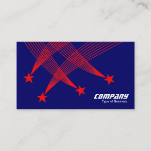 Shooting Stars - Red on Dark Blue 000066 Visitenkarte