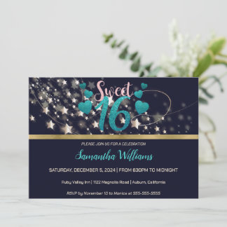 Shooting Stars Sweet 16 Einladung