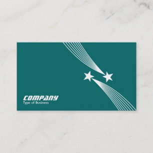 Shooting Stars v2 - White on Aquamarin Green 00666 Visitenkarte