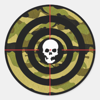 Shooting Target Tactical Camouflage Skull Bullseye Runder Aufkleber