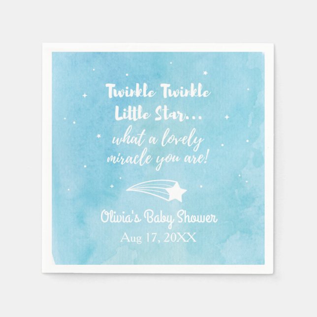Shooting Twinkle Little Star Baby Dusche Napkins Serviette (Vorderseite)