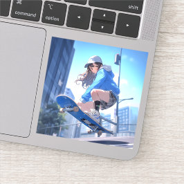 【SHOP限定イラスト】スケボーJKシール Seal｜寿司娘 GenerativeAI Aufkleber